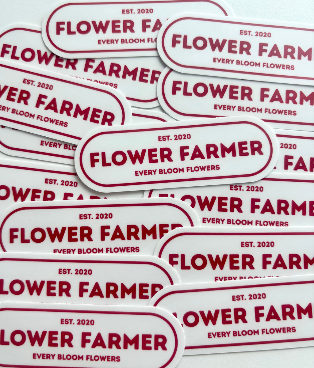 Flower Farmer 3" Sticker (Red)
