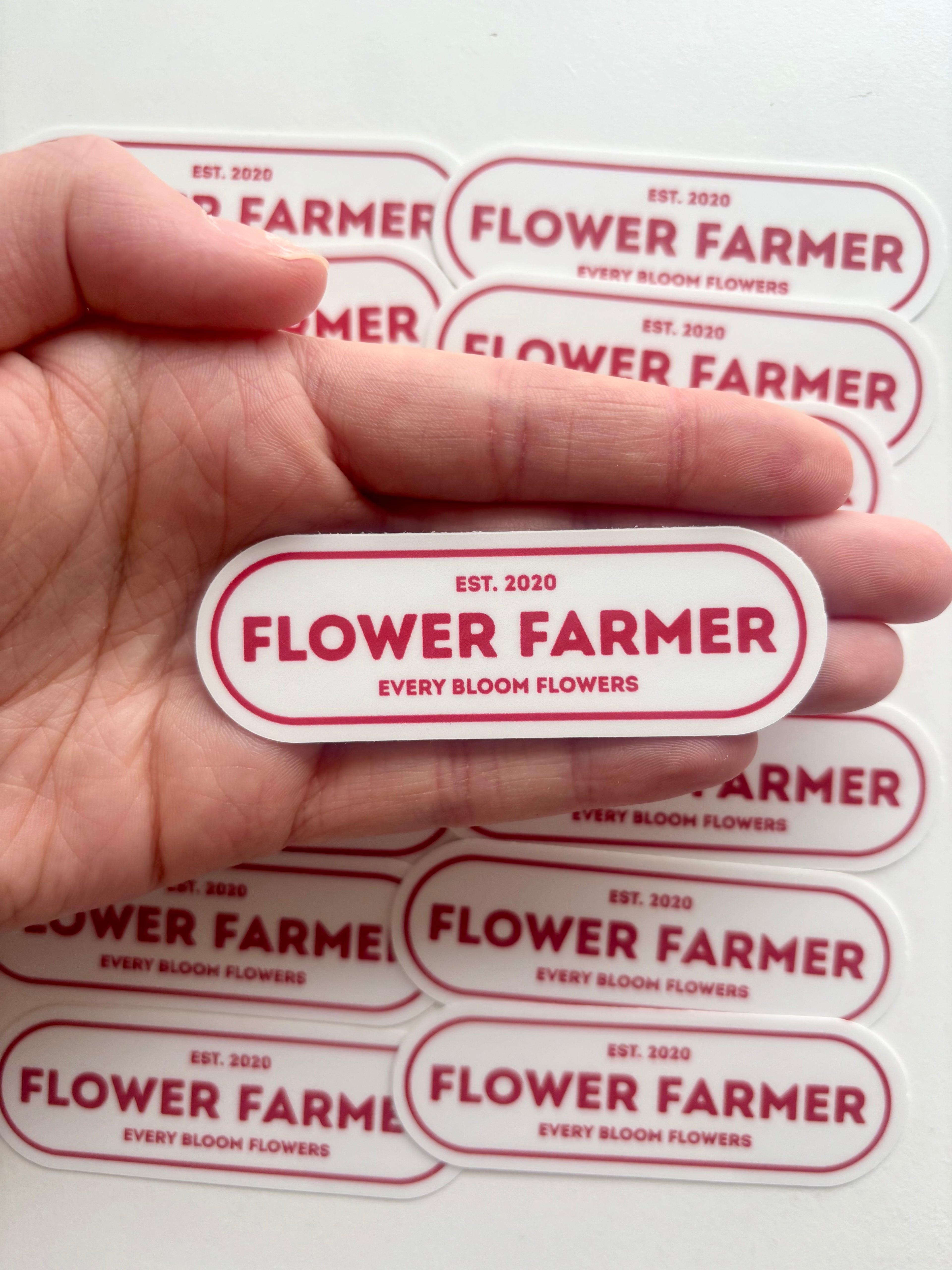 Flower Farmer 3" Sticker (Red)